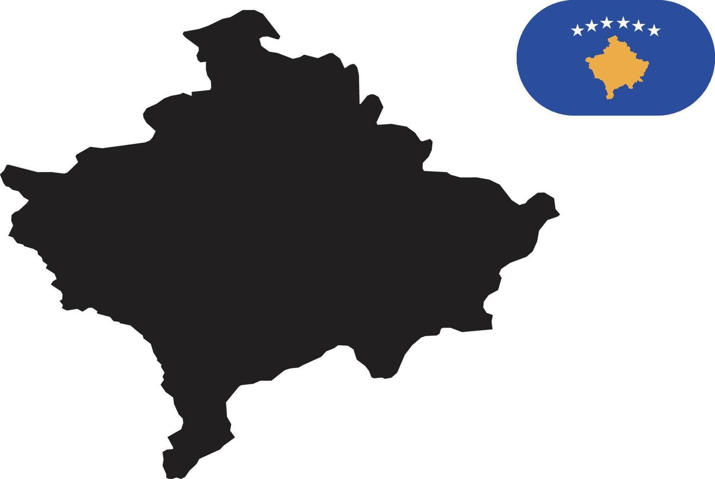 mapa y bandera de kosovo vector