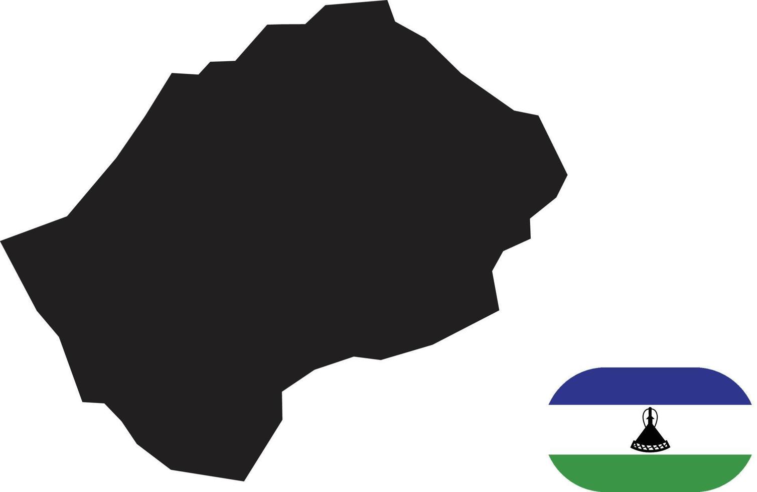 map and flag of Lesotho vector
