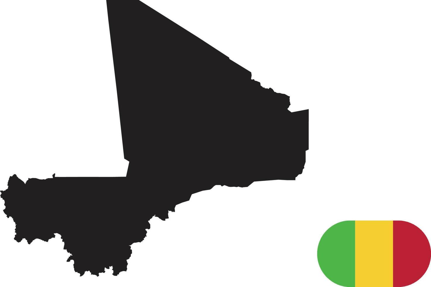 map and flag of Mali vector