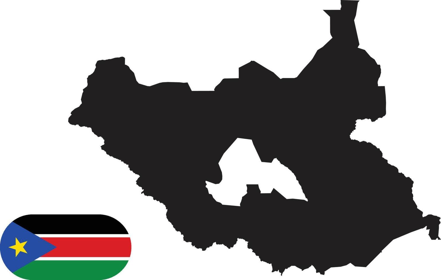 mapa y bandera de sudán del sur vector
