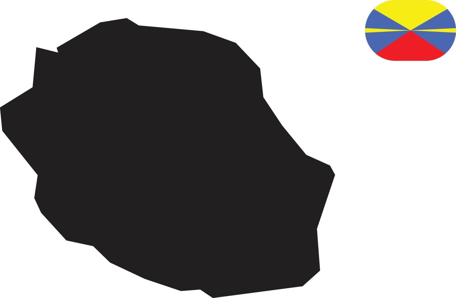map and flag of Reunion vector