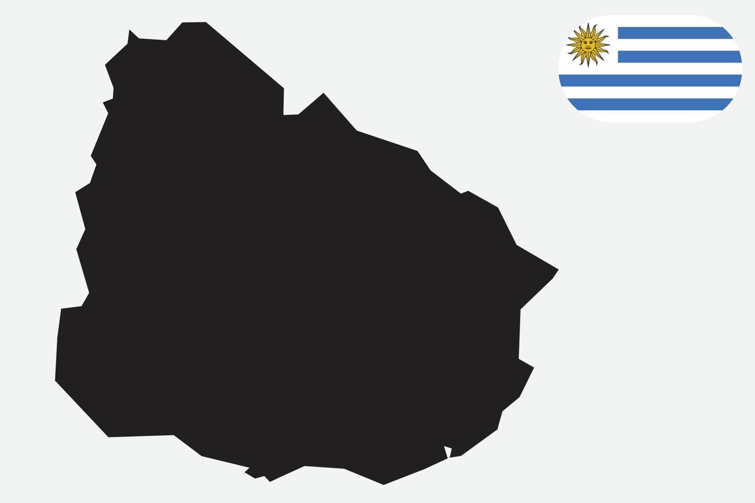 map and flag of Uruguay vector