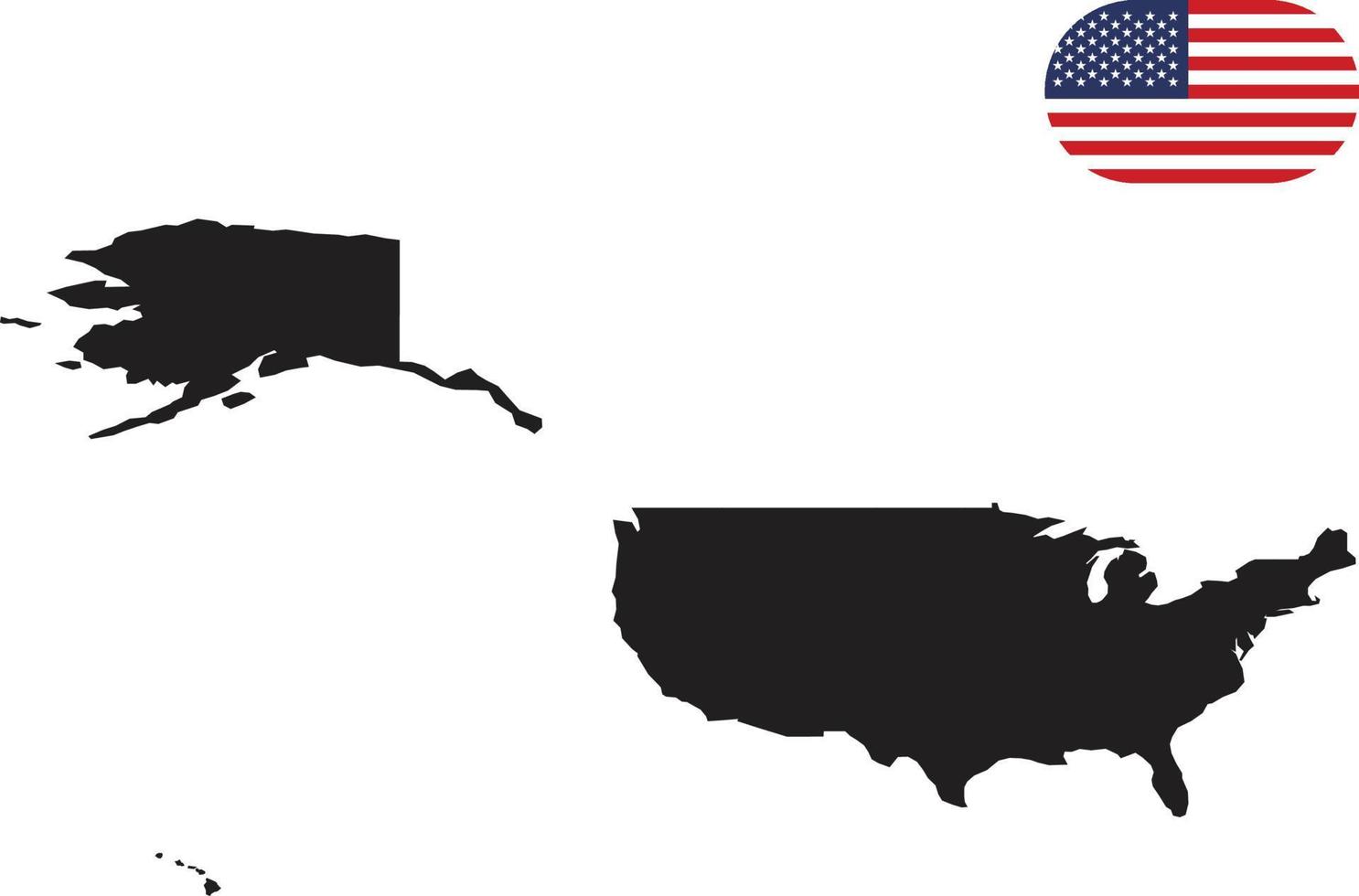 map and flag of Usa vector