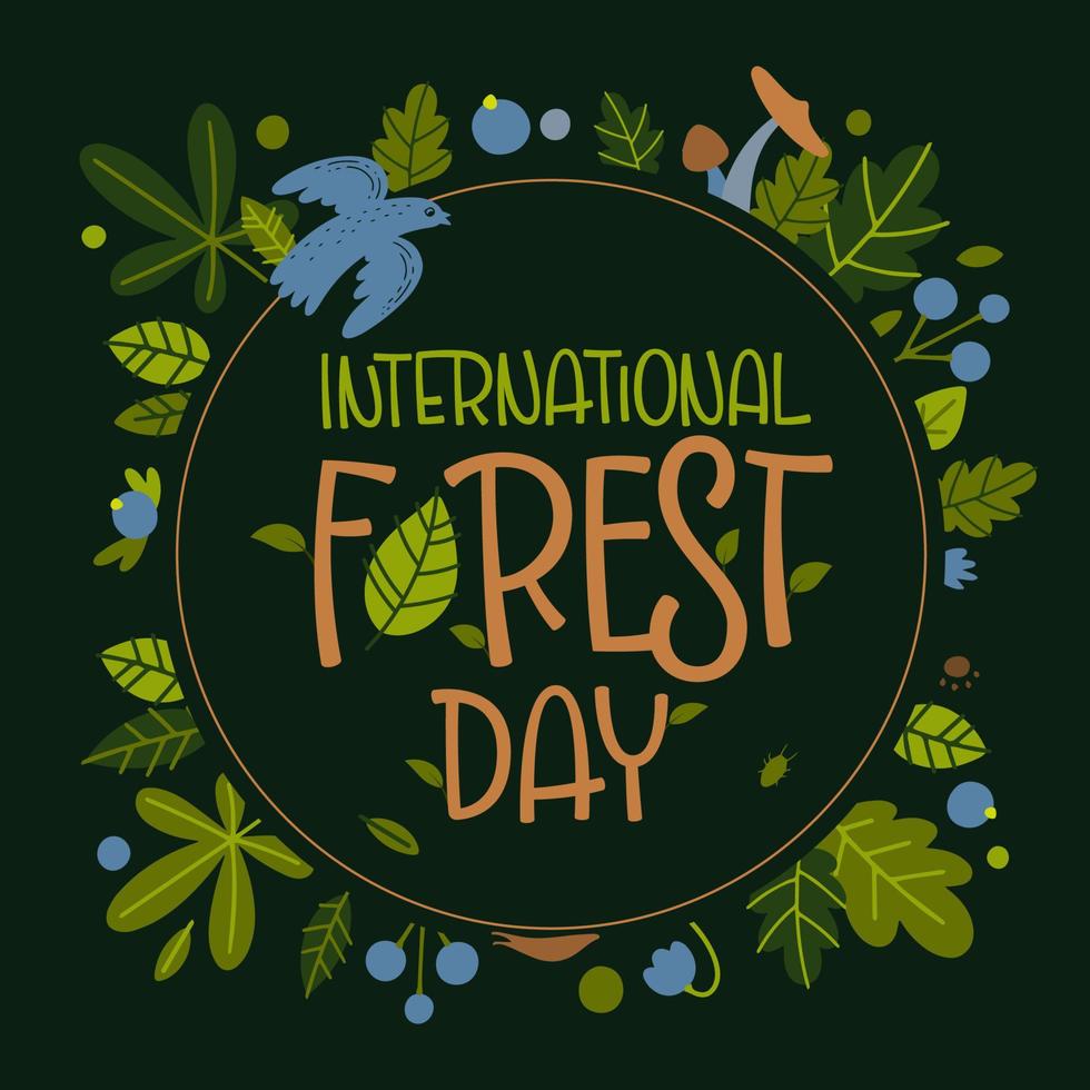 Postcard for International Day of Forests vector