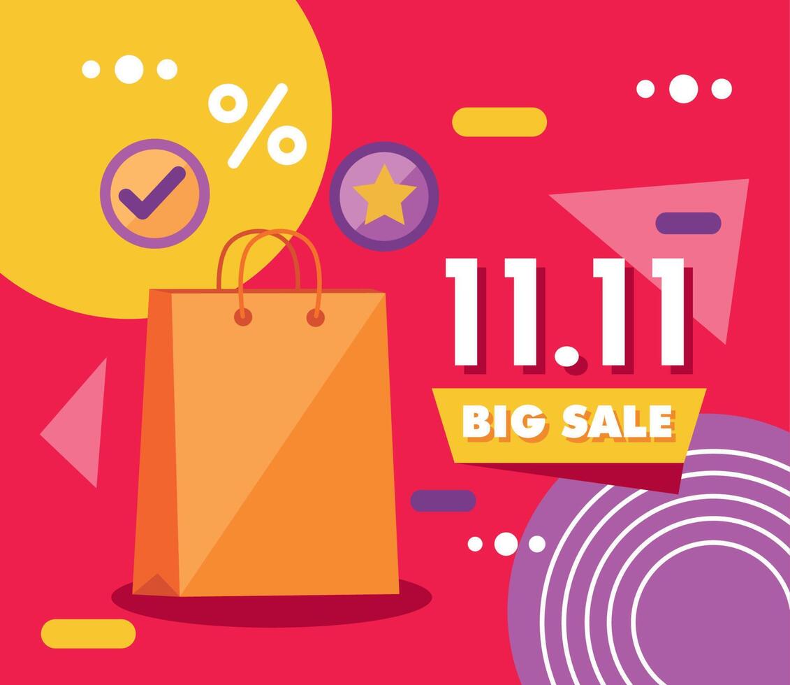 11 11 big sale banner vector