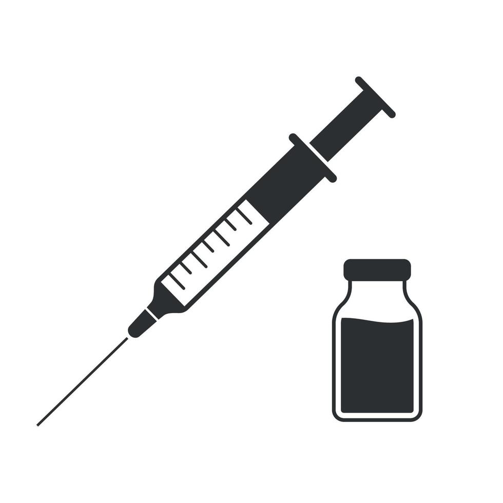 Syringe with needle and vaccination vial, Vaccine injection for your design vector