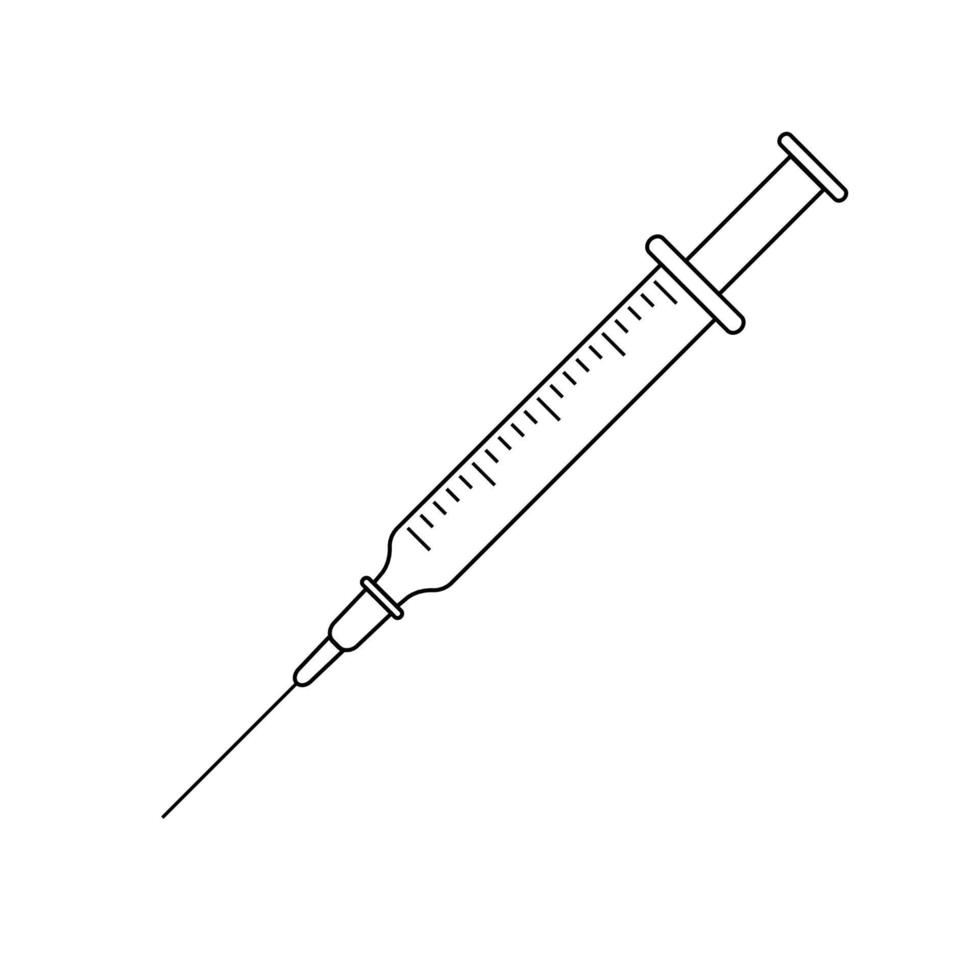 Syringe with needle, Vaccine injection icon for your design vector