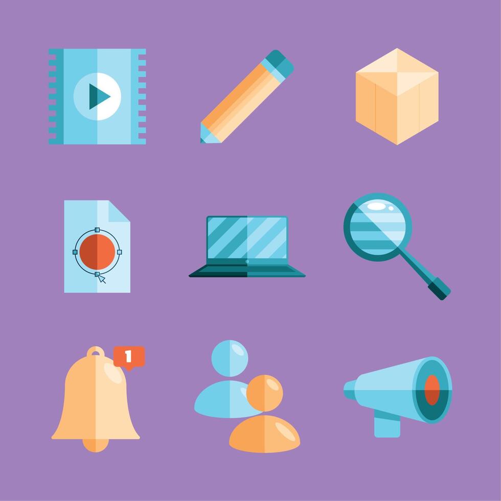 development design nine items vector