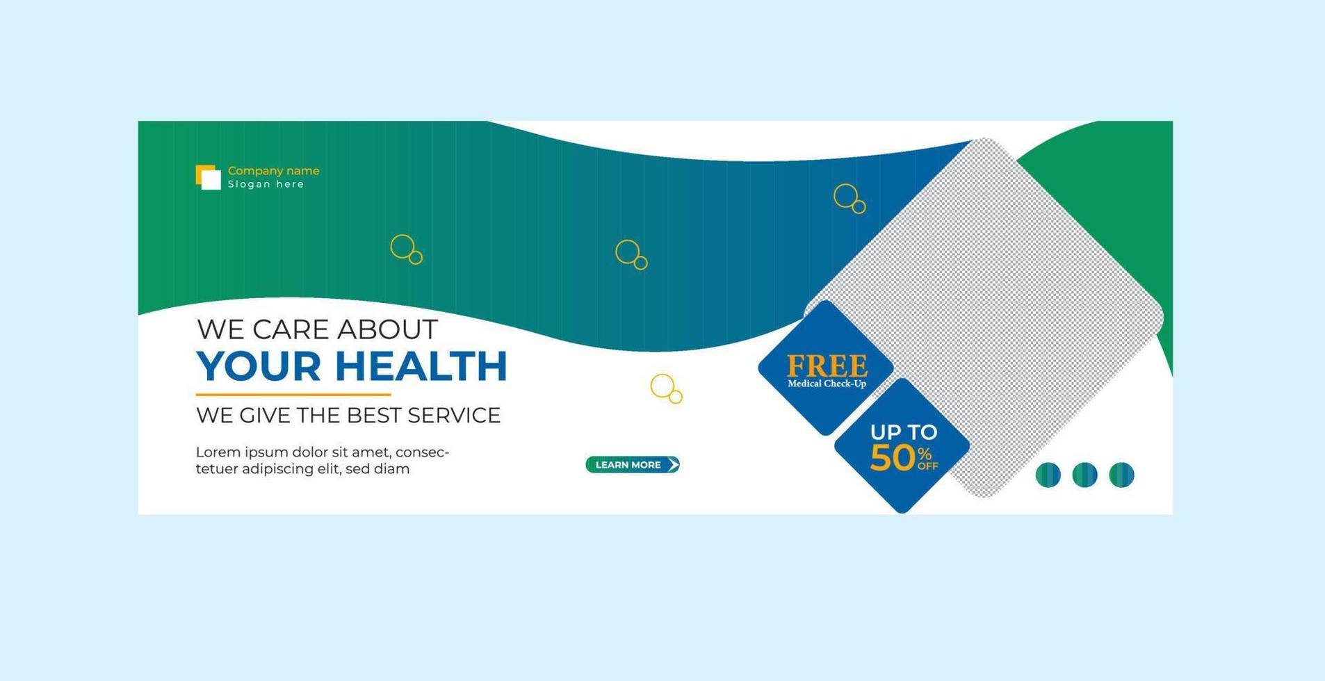 Medical services cover banner template vector