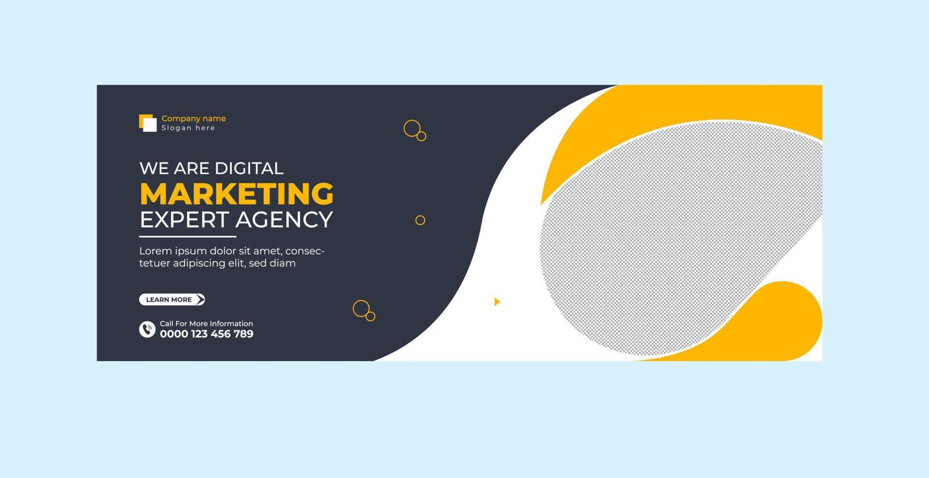 diseño de banner de portada de agencia de marketing digital vector