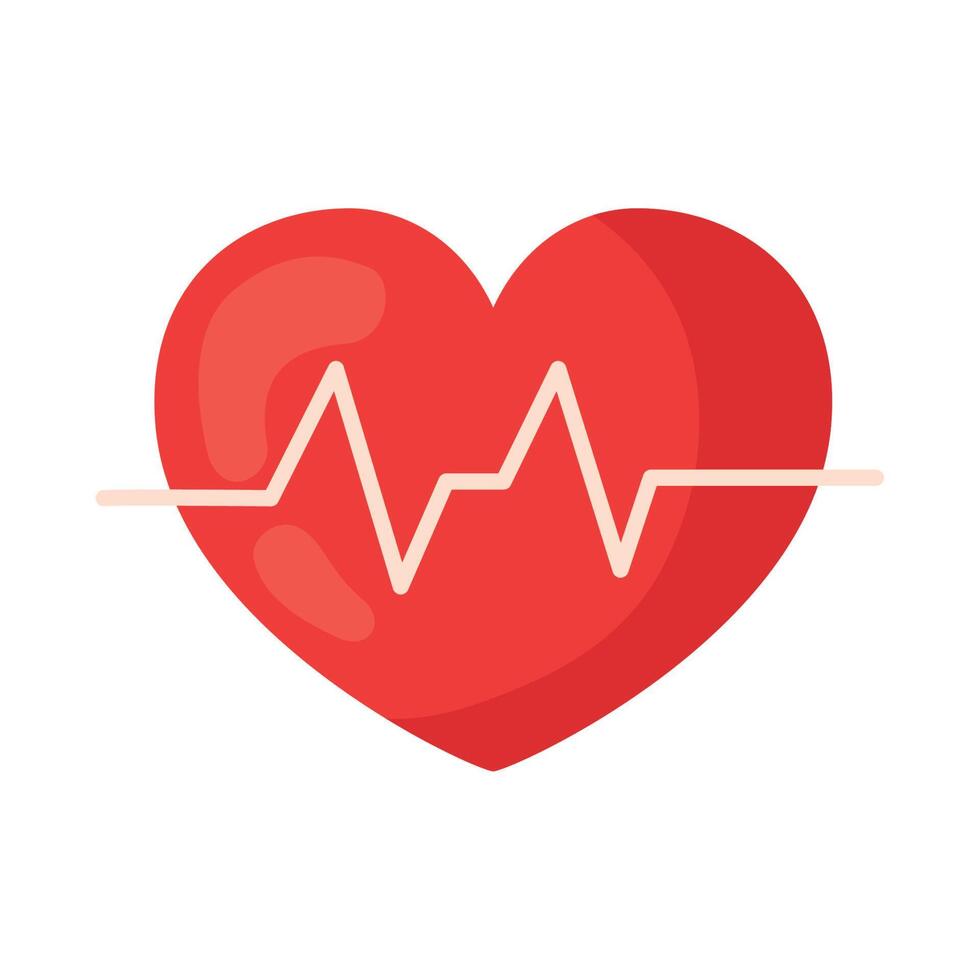 heart cardio with heartbeat vector