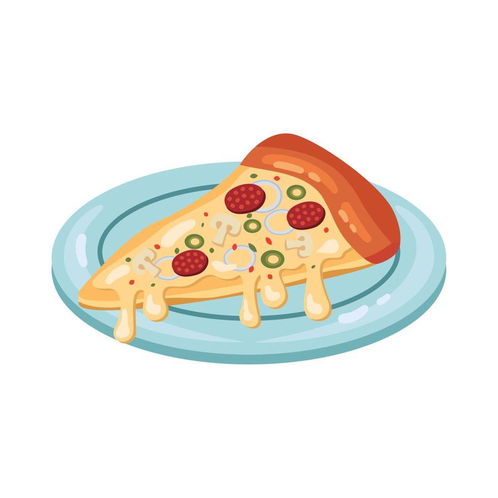 delicious italian pizza vector