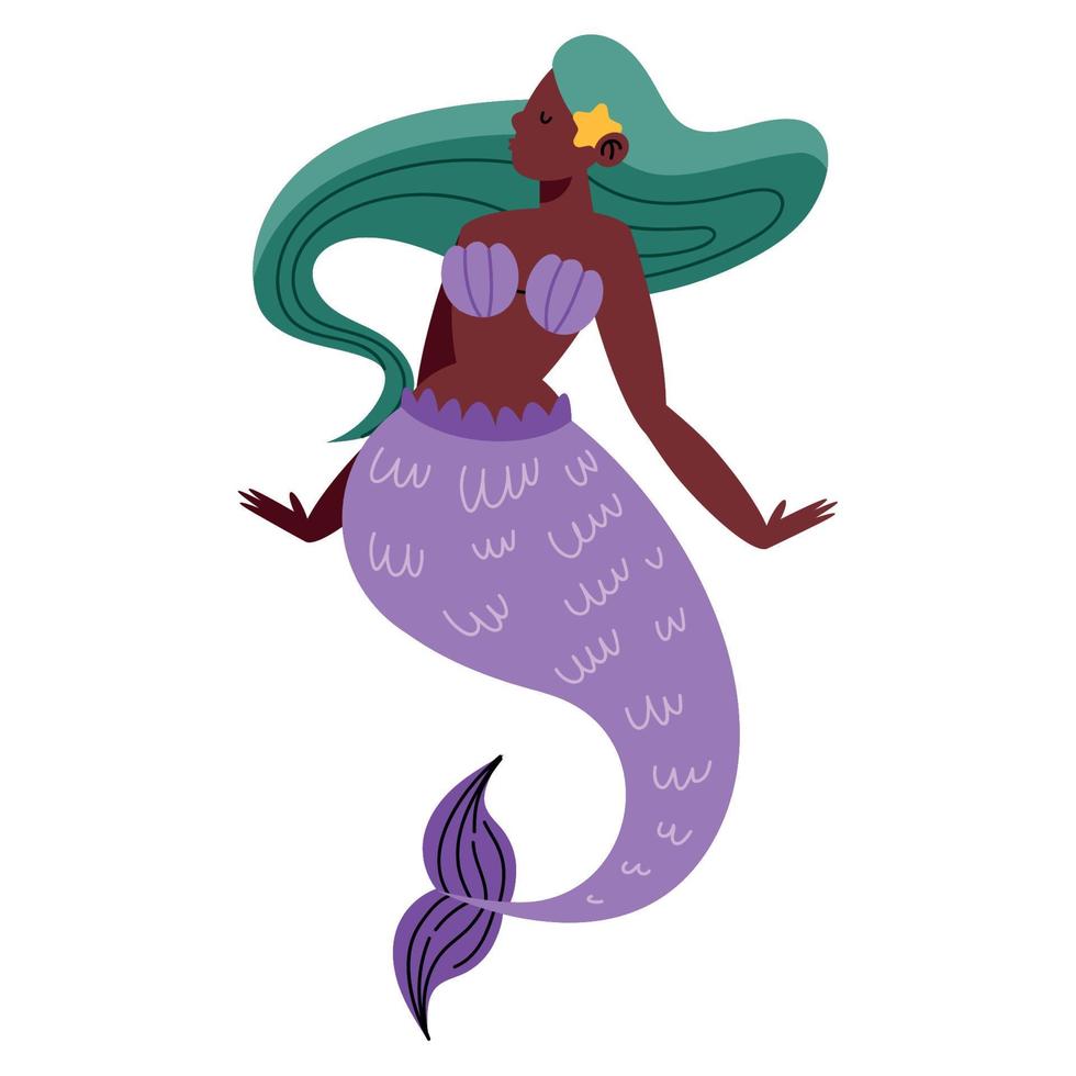 mermaid with star vector