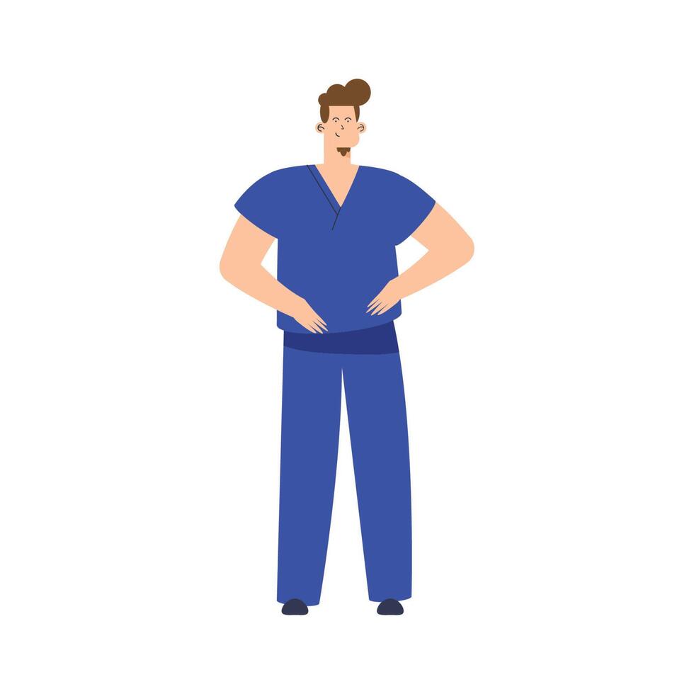 male therapist worker standing vector