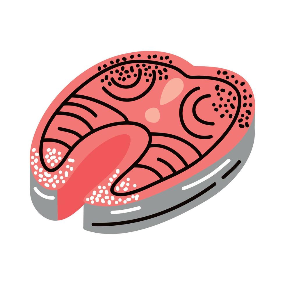 meat salmon seafood vector