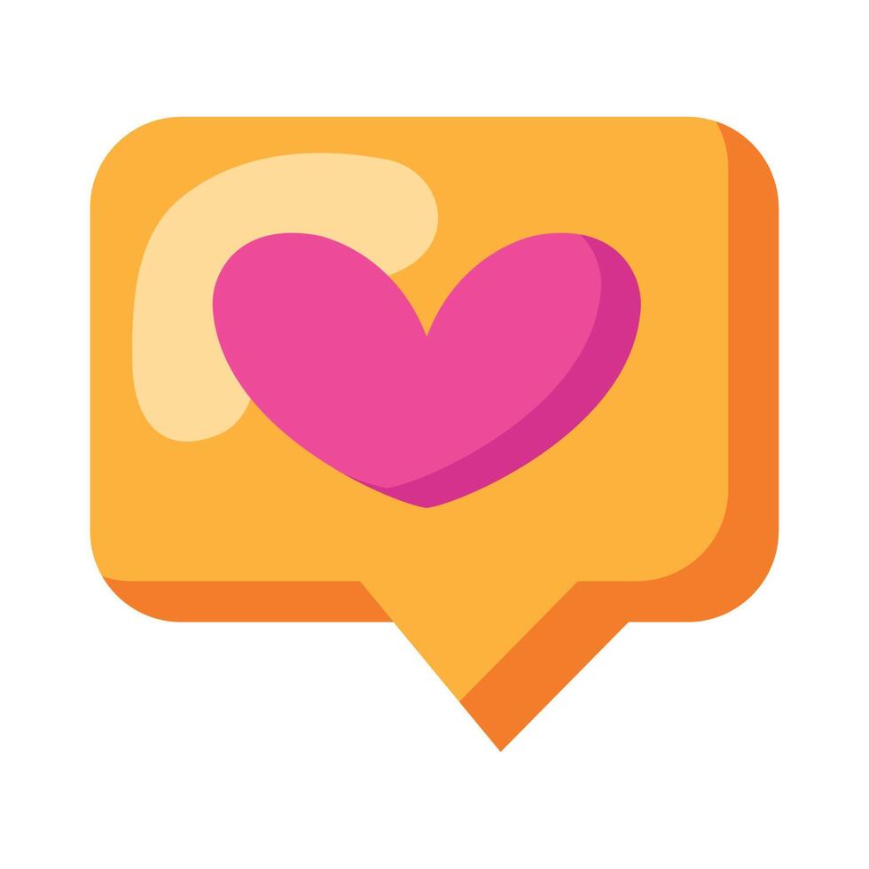 heart love in speech bubble vector