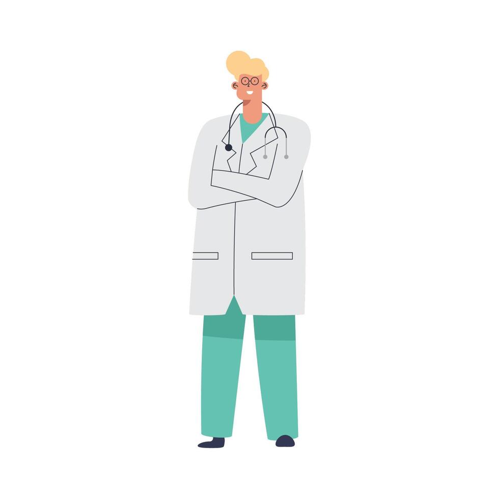 blond doctor standing vector