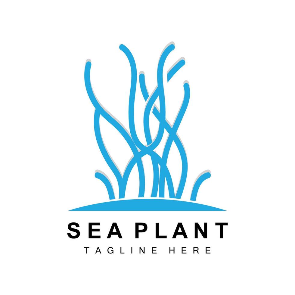 Seaweed Logo, Sea Plants Vector Design, Grocery And Nature Protection
