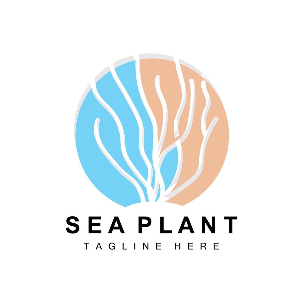 Seaweed Logo, Sea Plants Vector Design, Grocery And Nature Protection