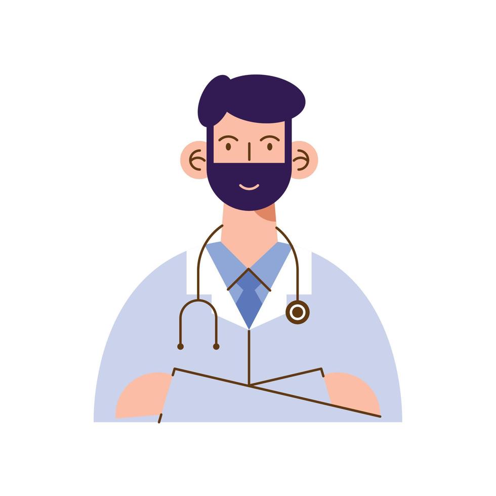 médico trabajador profesional masculino vector