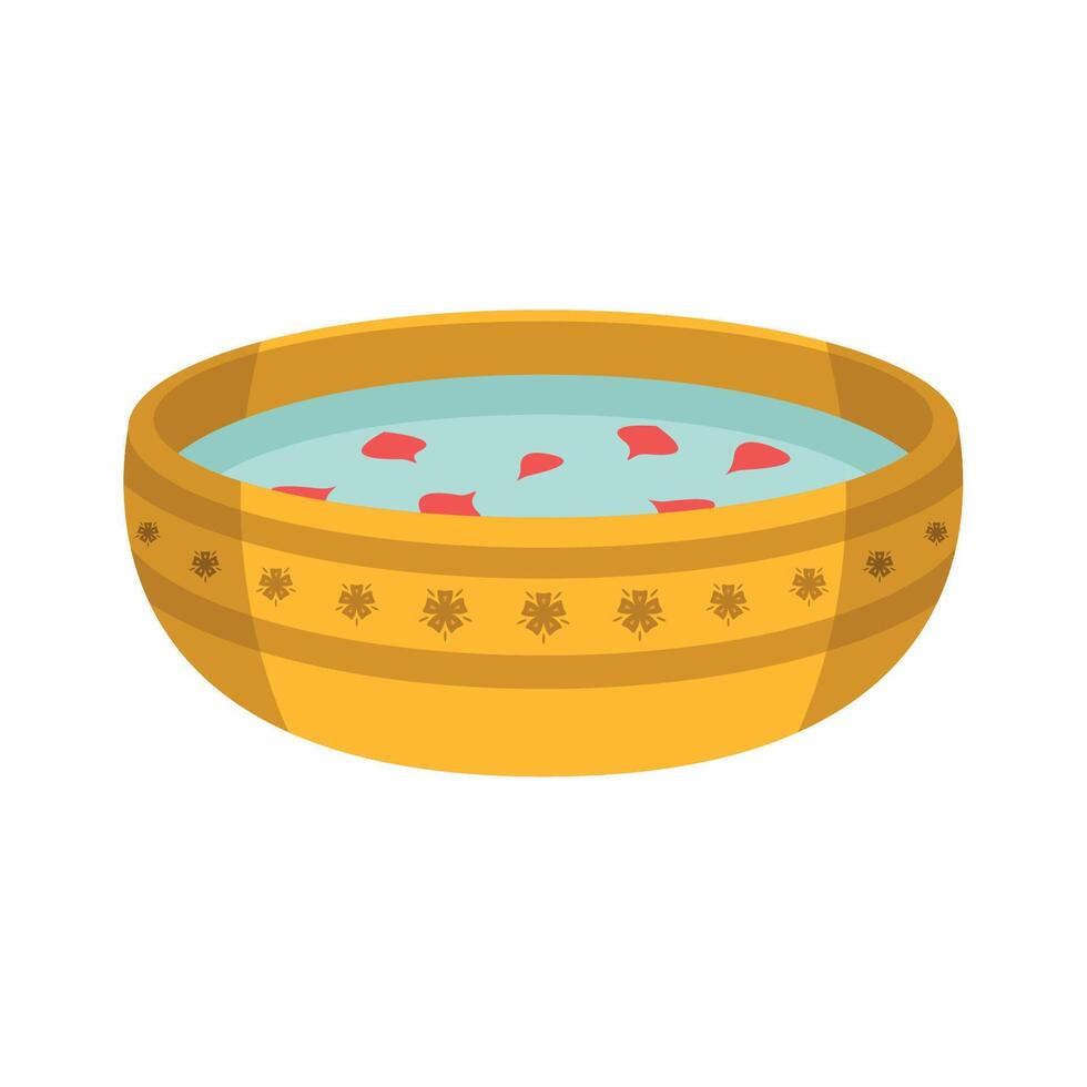 piscina de songkran con pétalos vector