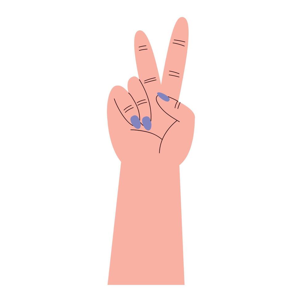 female hand peace and love vector