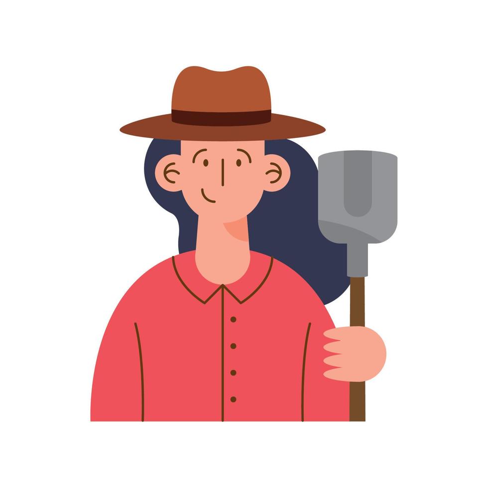 farmer female professional worker vector