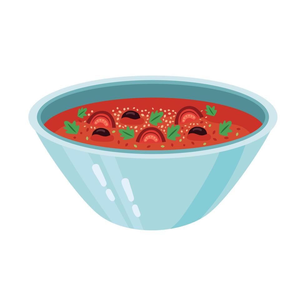 deliciosa comida italiana minestrone vector