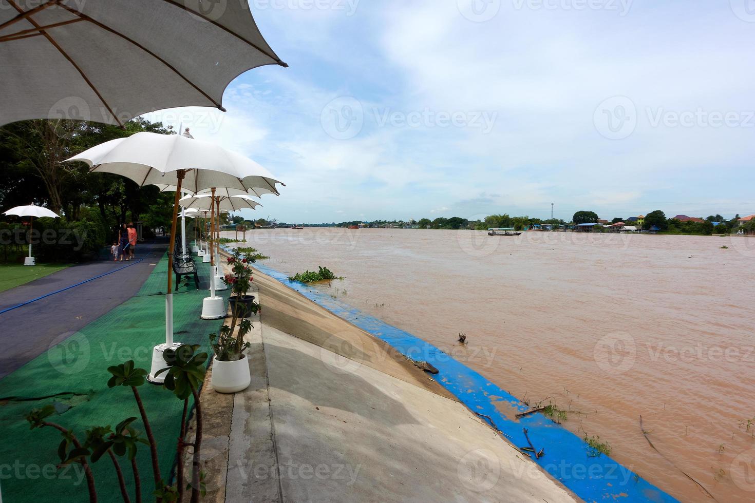 Landscape of the Chao Phraya River in Ayutthaya Province. photo