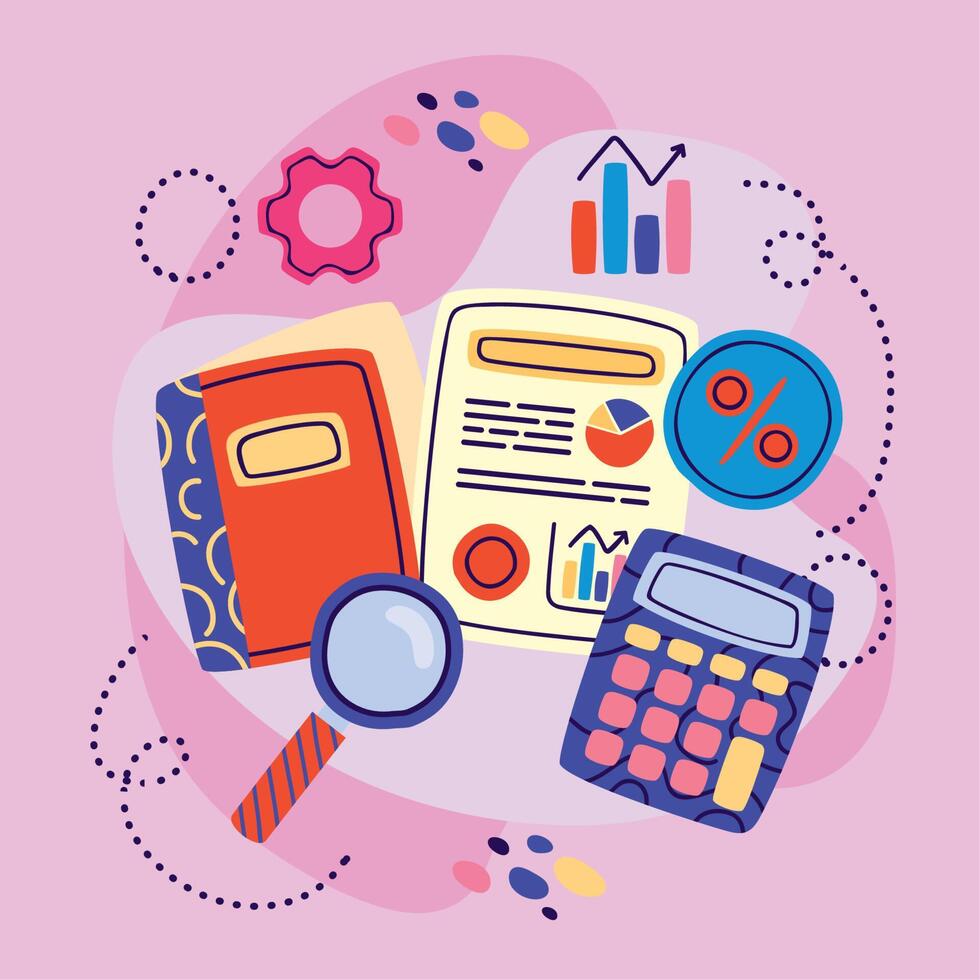 account and auditing icons vector