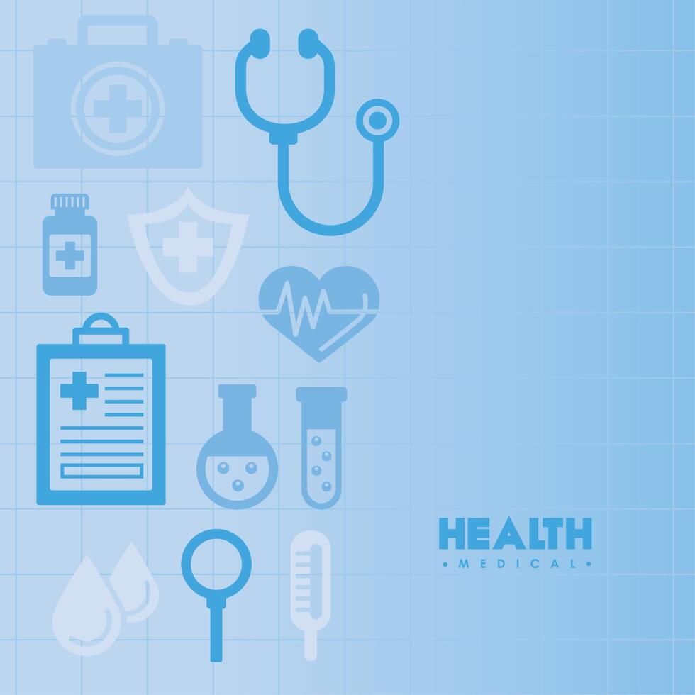 health background with medical equipment vector
