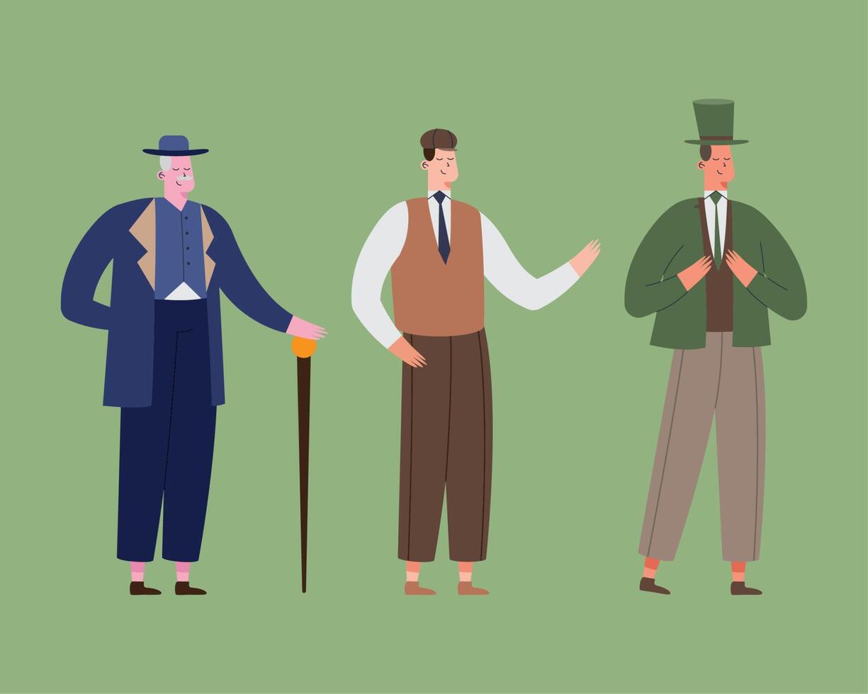 three gentlemens celebrating vector