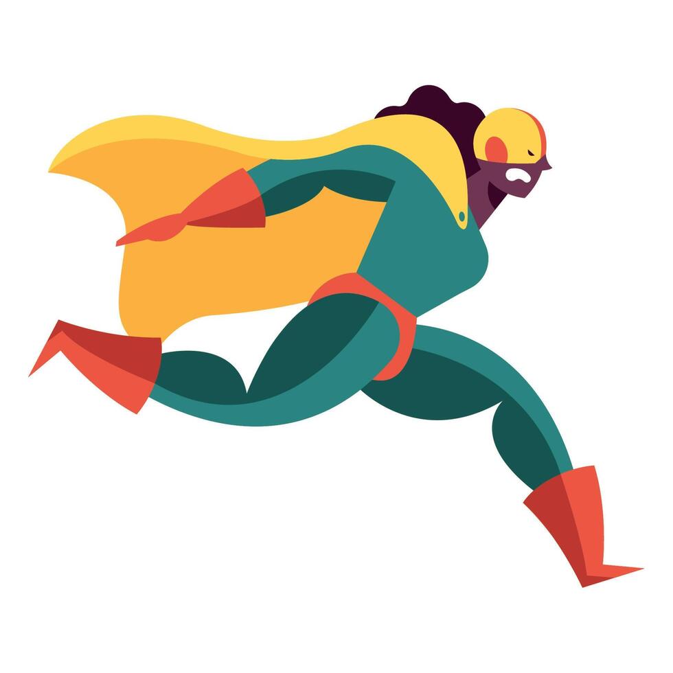 pose de acción de superhéroe femenina vector