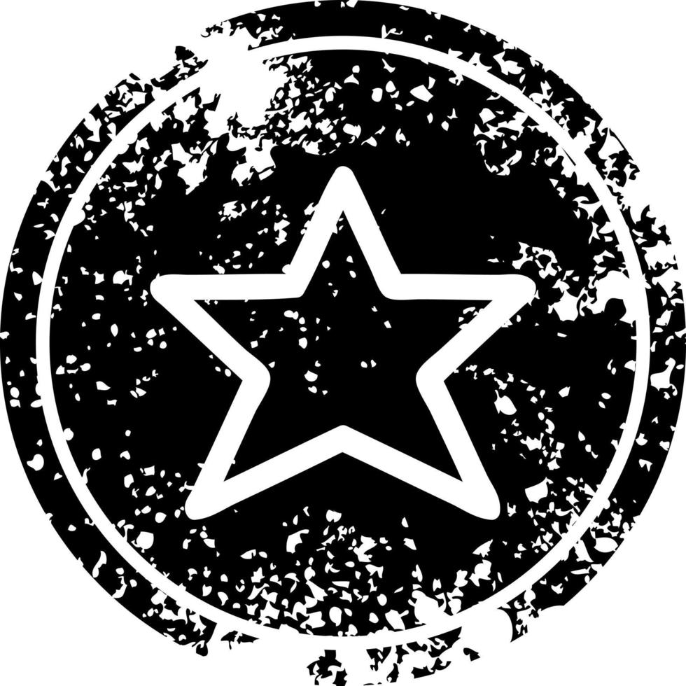 star shape distressed icon vector