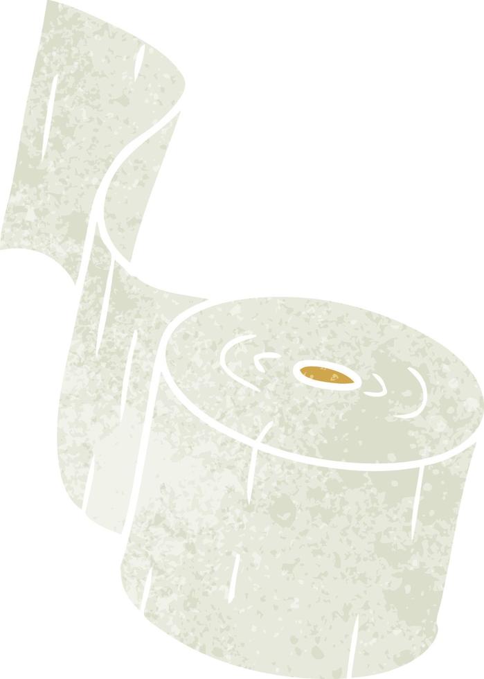 retro cartoon doodle of a toilet roll vector