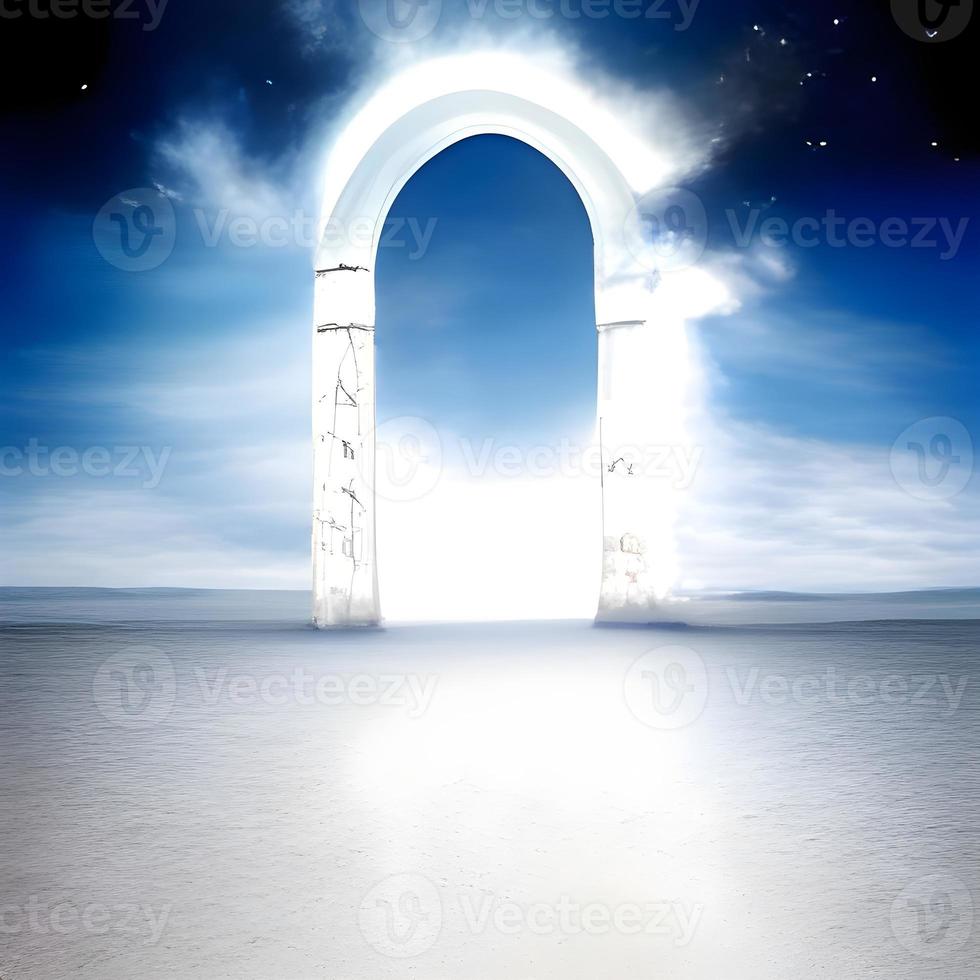 Doorway to another world. illustration photo