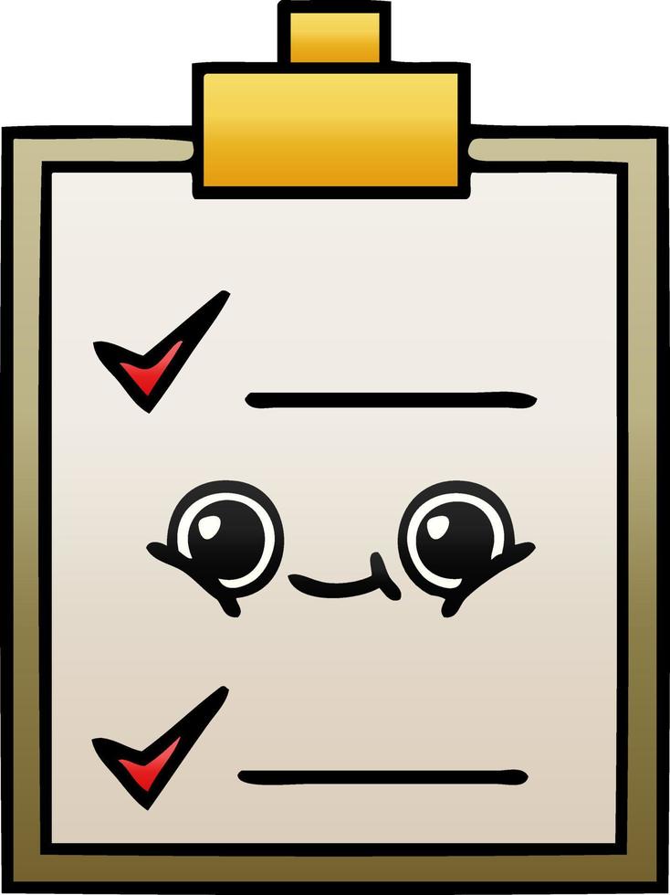 gradient shaded cartoon check list vector