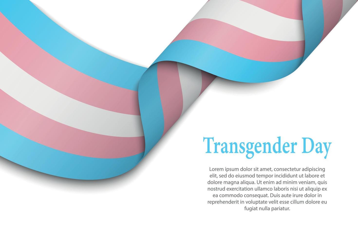 Waving ribbon or banner with Transgender pride flag vector