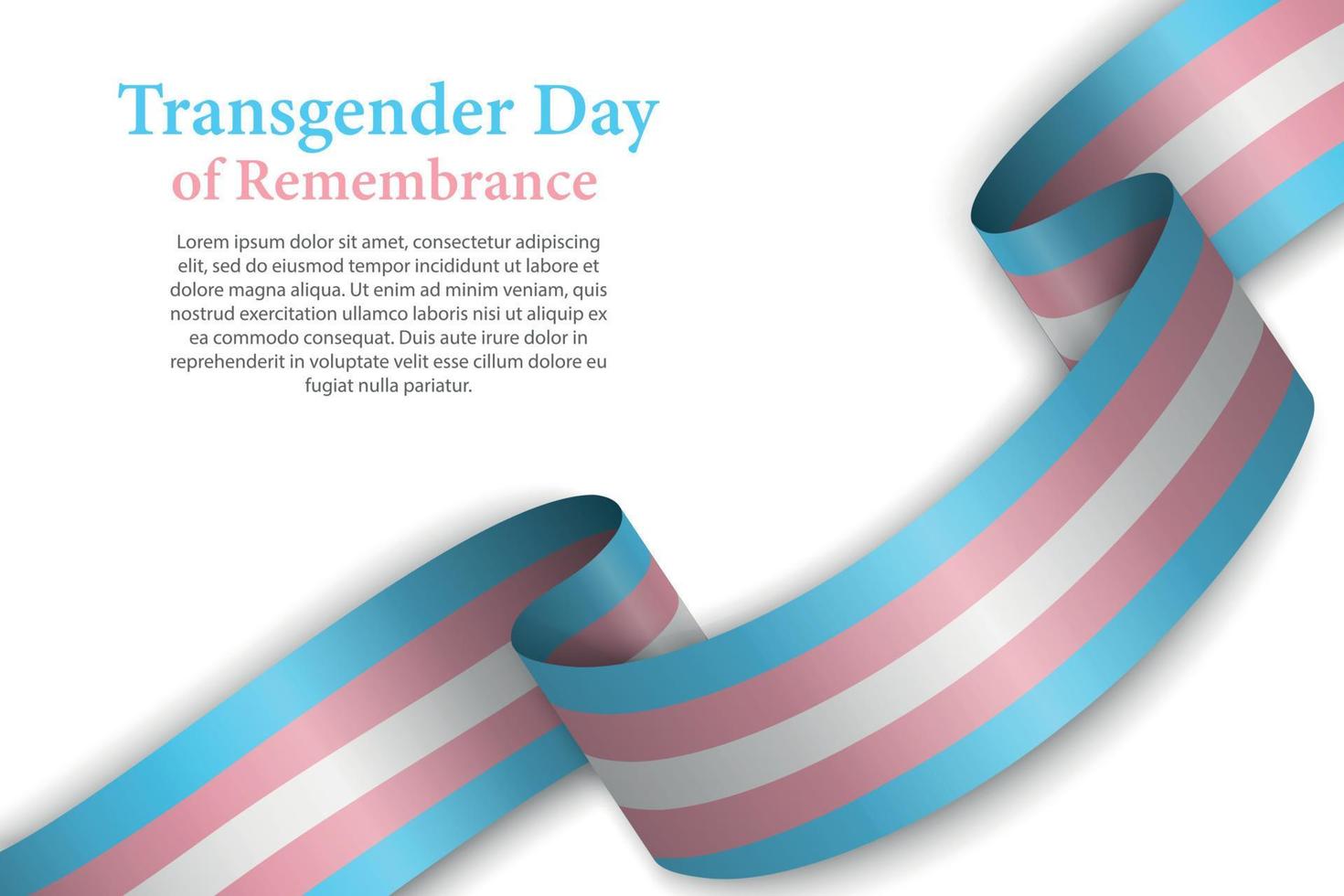 Waving ribbon or banner with Transgender pride flag vector