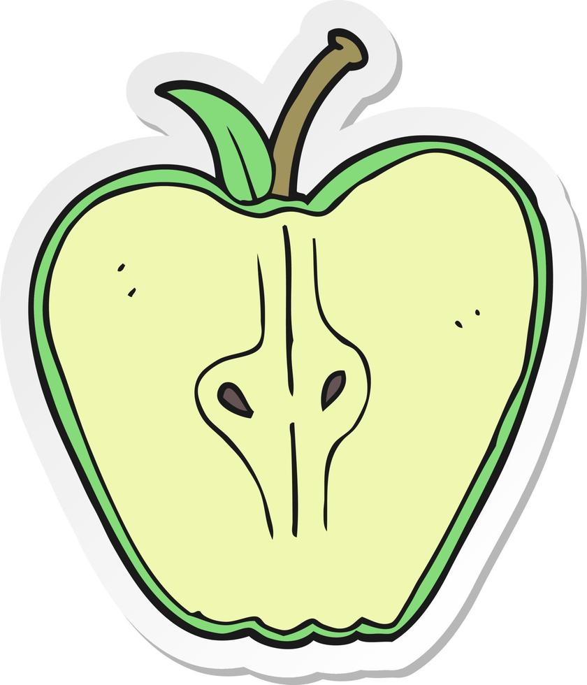 pegatina de una manzana de dibujos animados vector