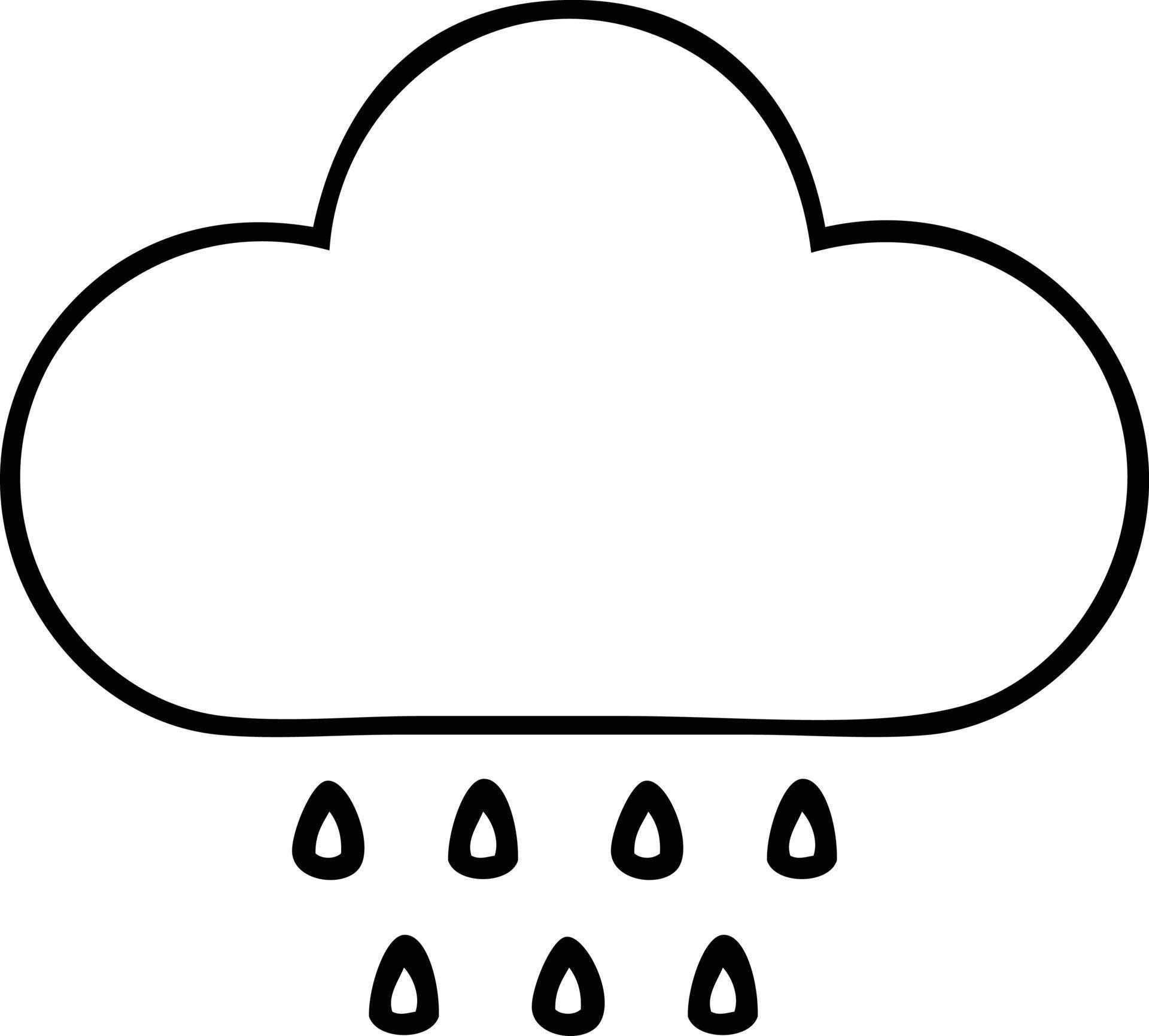 line drawing cartoon storm rain cloud 11177115 Vector Art at Vecteezy