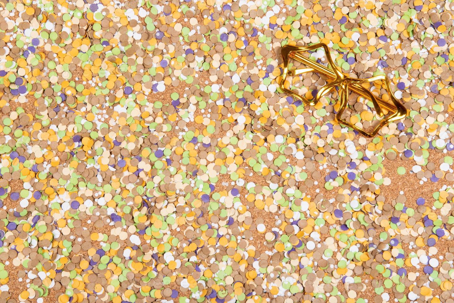 Background of confetti with elements related to the carnival and summer photo