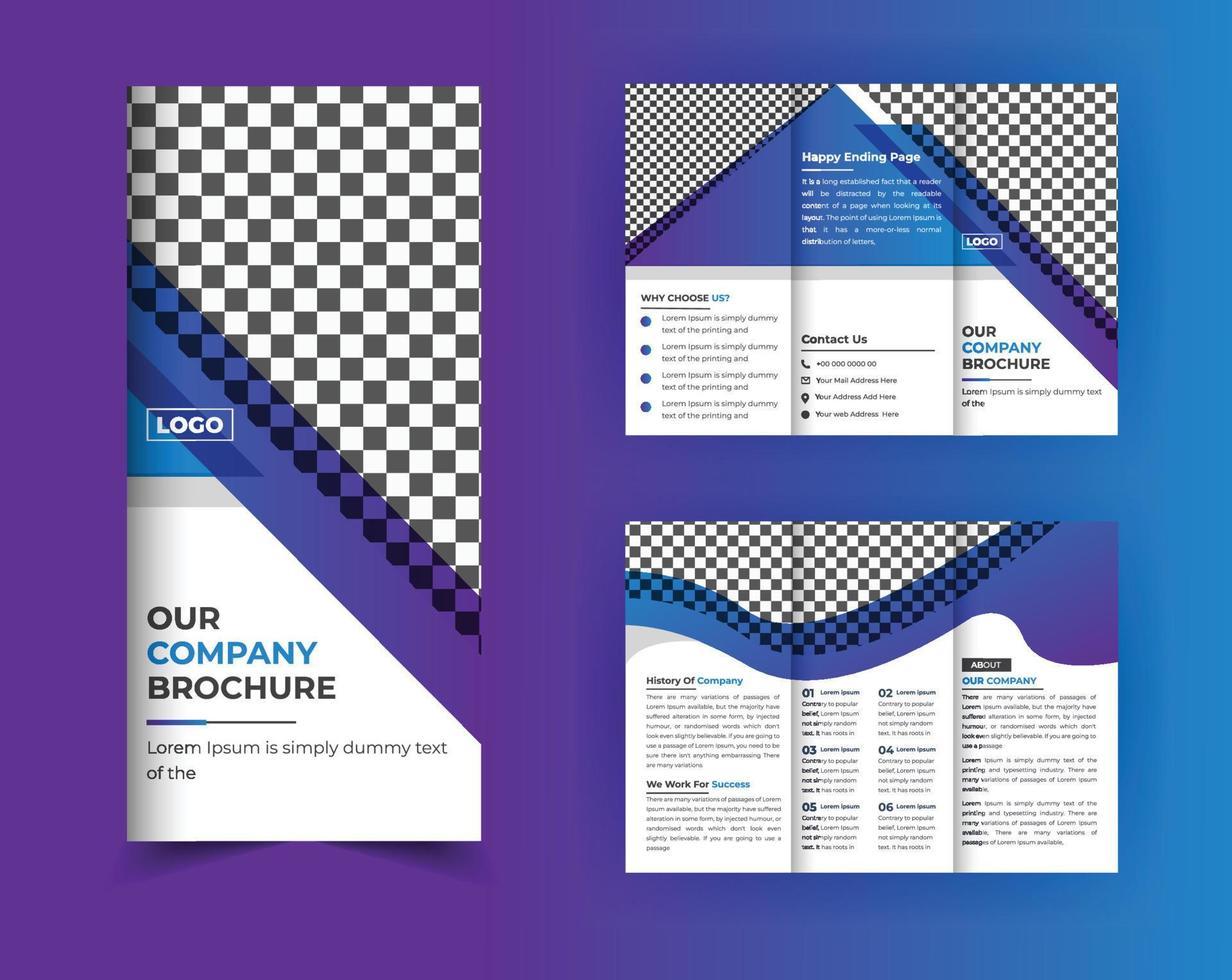 Corporate business trifold brochure design template vector