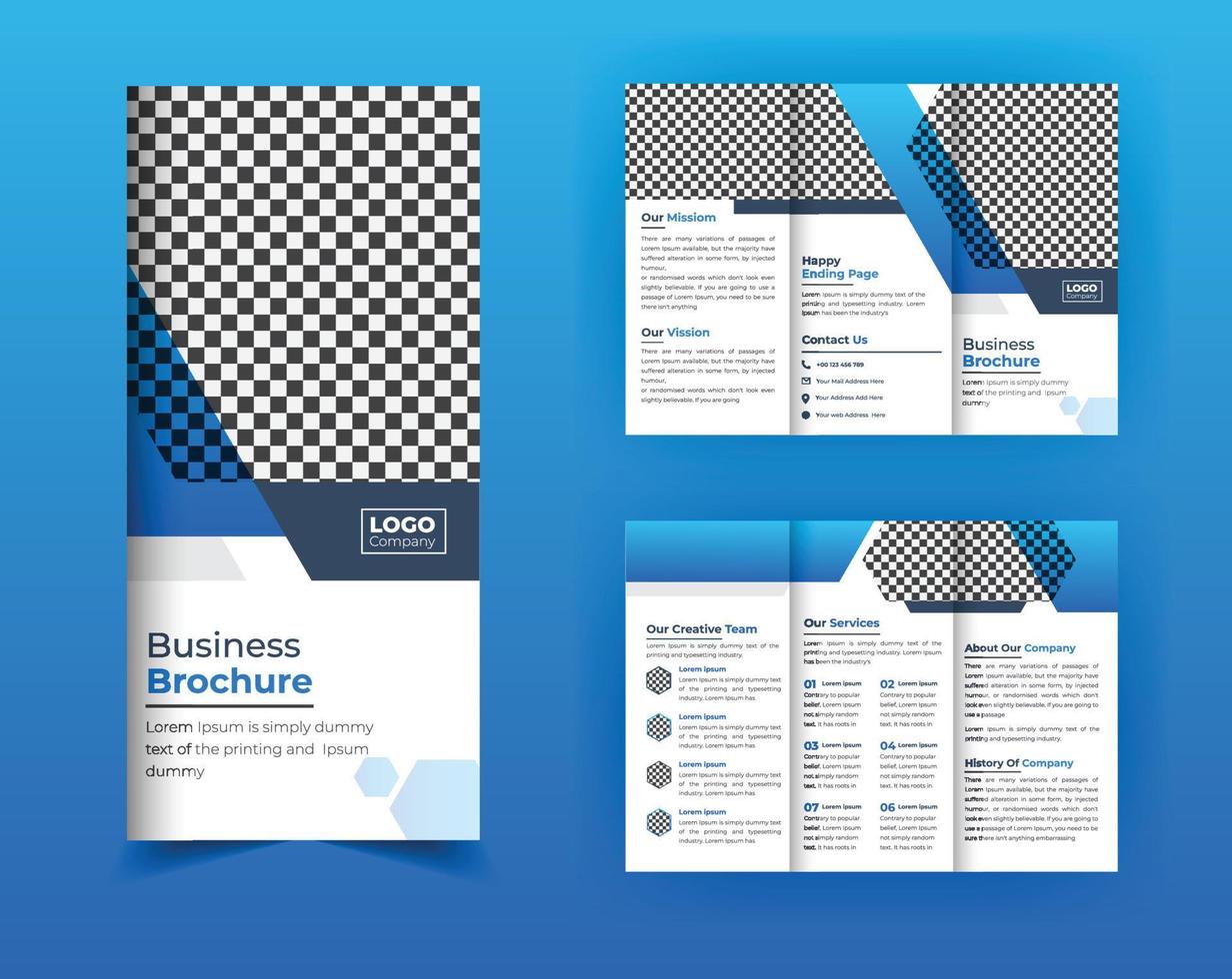 Corporate business trifold brochure design template vector