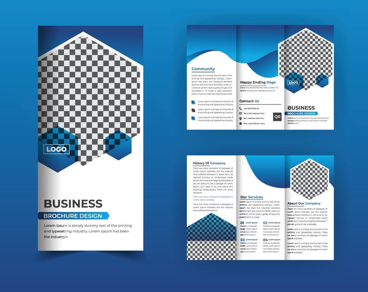 Corporate business trifold brochure design template vector