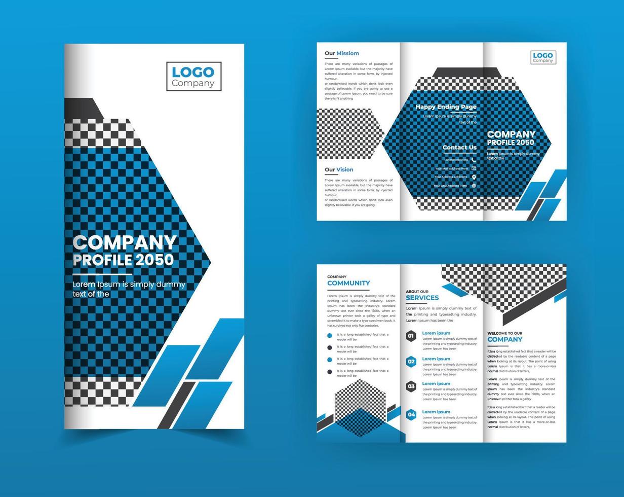 Corporate business trifold brochure design template vector