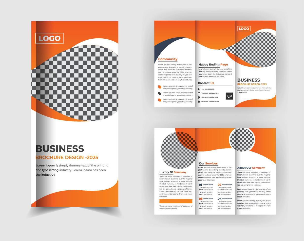 Corporate business trifold brochure design template vector