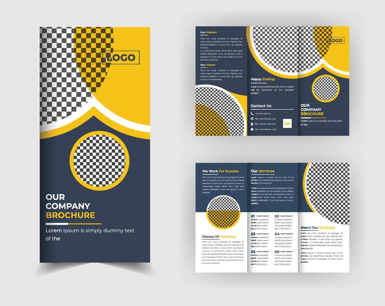 Corporate business trifold brochure design template vector