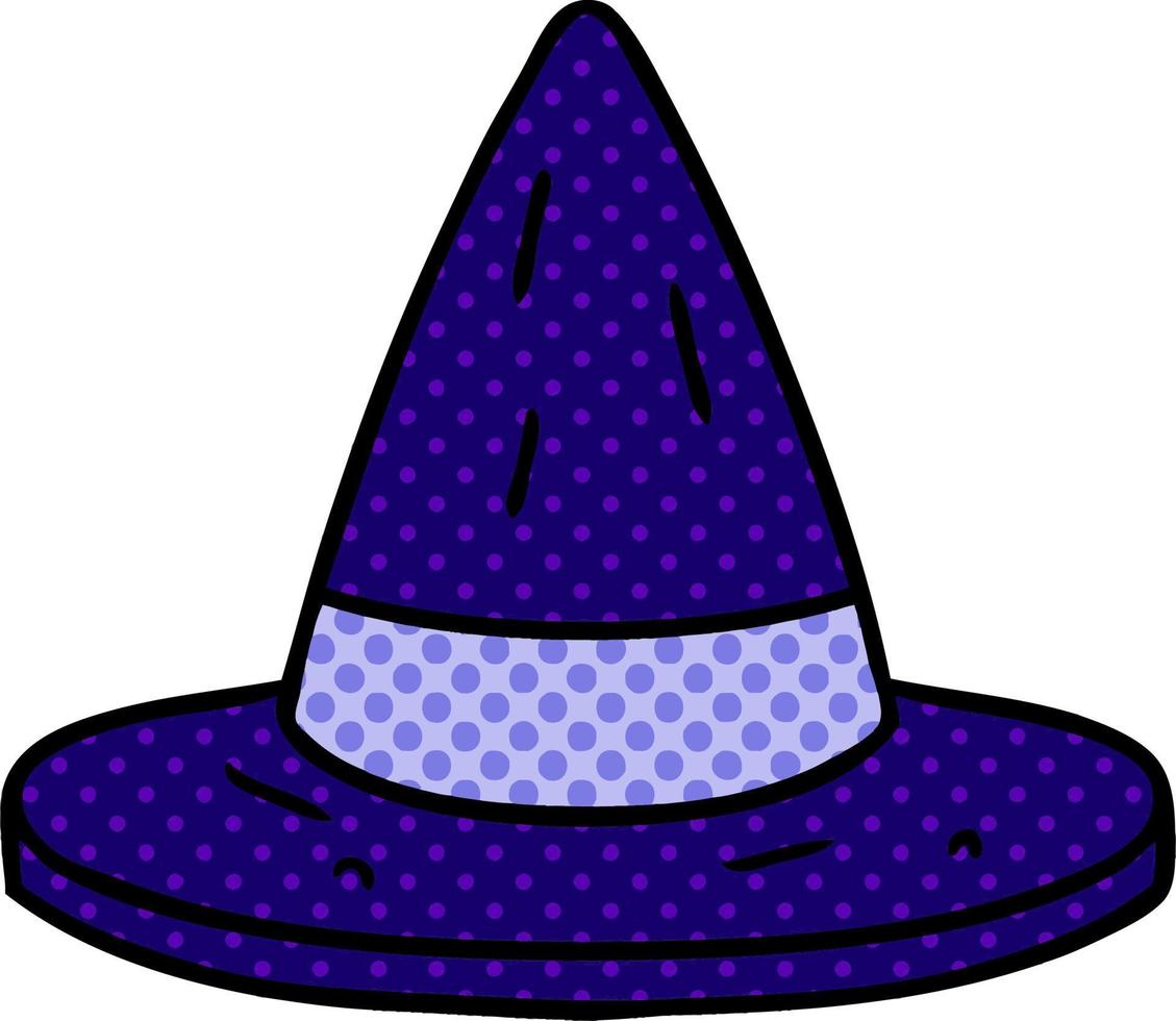 cartoon doodle of a witches hat vector