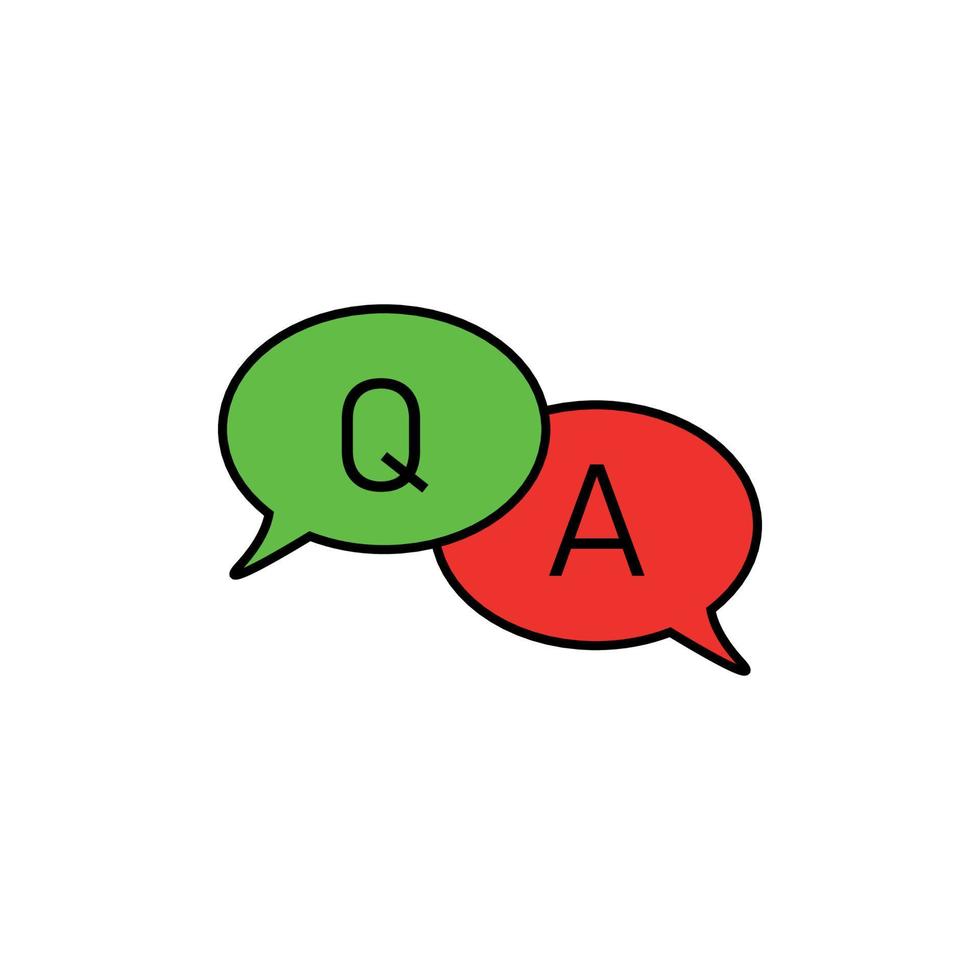 Questions and answers speech bubble icon. Faq chat for your design vector